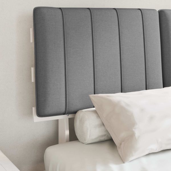 Леглова рамка с тапицирана гръбна част Светлосиво 120 x 190 cm