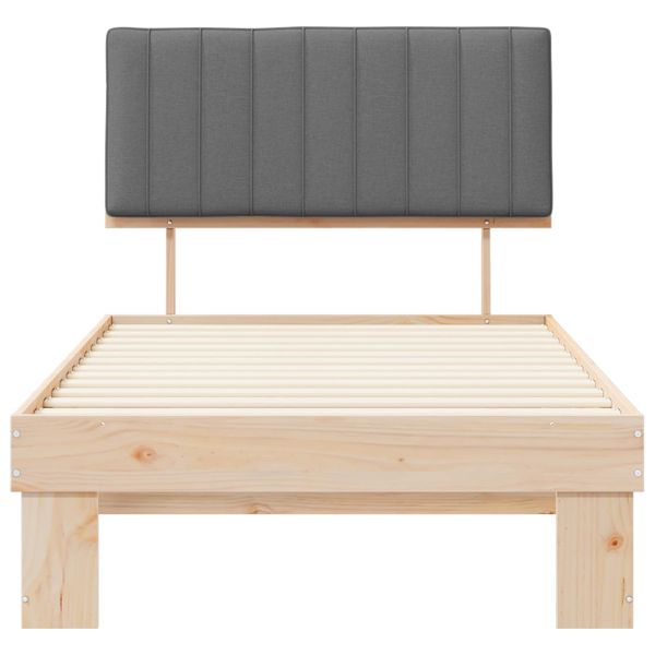 Леглова рамка с тапицирана гръбна част Светлосиво 100 x 200 cm