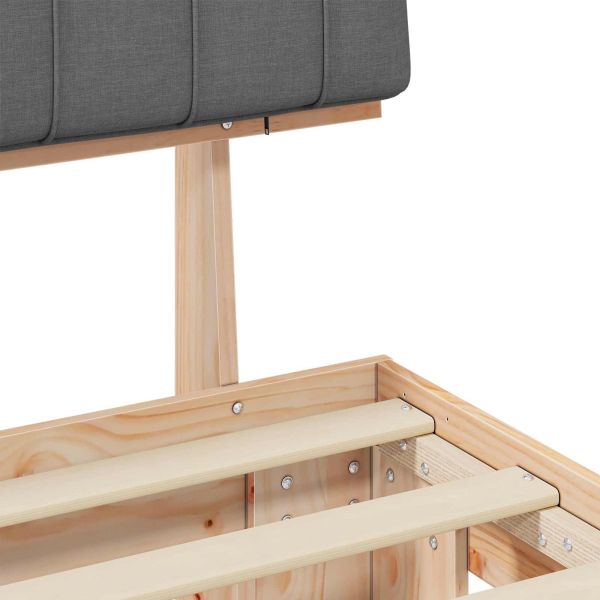 Леглова рамка с тапицирана гръбна част Светлосиво 100 x 200 cm