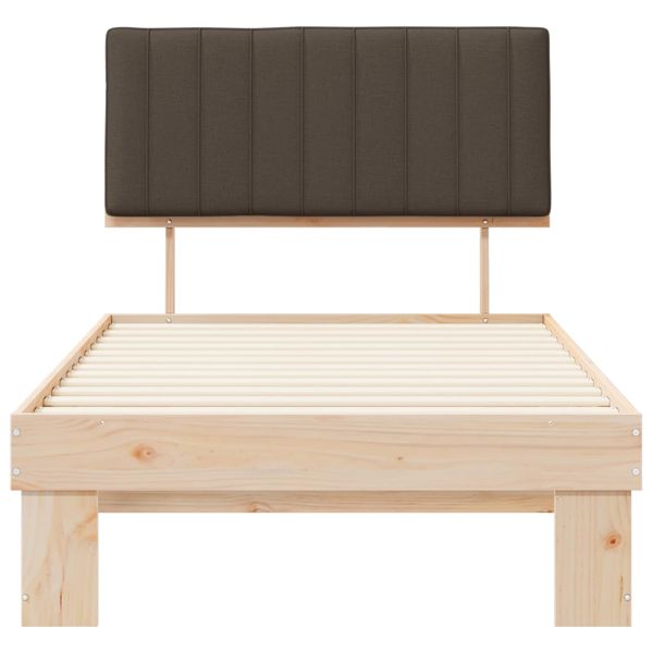 Леглова рамка с тапицирана гръбна част Таупе 100 x 200 cm