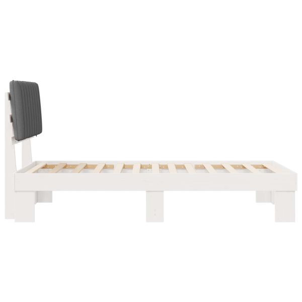 Леглова рамка с тапицирана гръбна част Светлосиво 100 x 200 cm