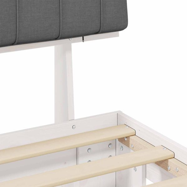 Леглова рамка с тапицирана гръбна част Светлосиво 100 x 200 cm