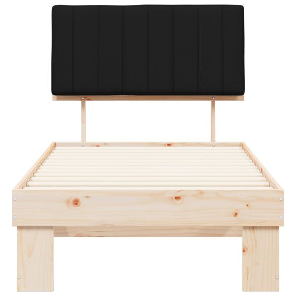 Леглова рамка с тапицирана гръбна част Черно 90 x 200 cm