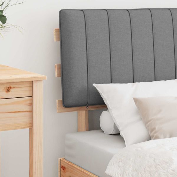 Леглова рамка с тапицирана гръбна част Светлосиво 80 x 200 cm