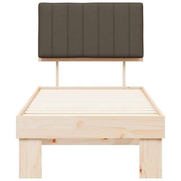 Леглова рамка с тапицирана гръбна част Таупе 80 x 200 cm