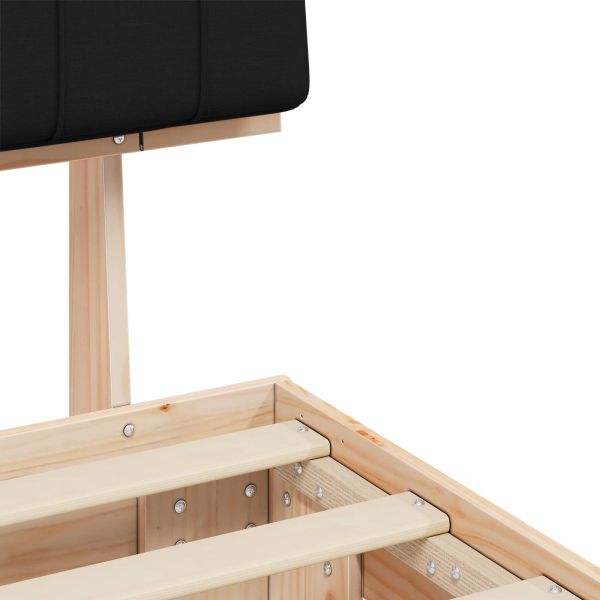 Леглова рамка с тапицирана гръбна част Черно 75 x 190 cm