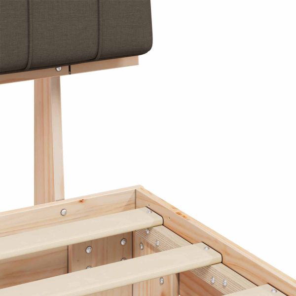 Леглова рамка с тапицирана гръбна част Таупе 75 x 190 cm