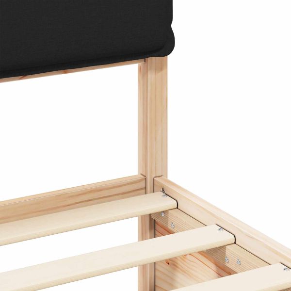 Леглова рамка с тапицирана гръбна част Черно 100 x 200 cm