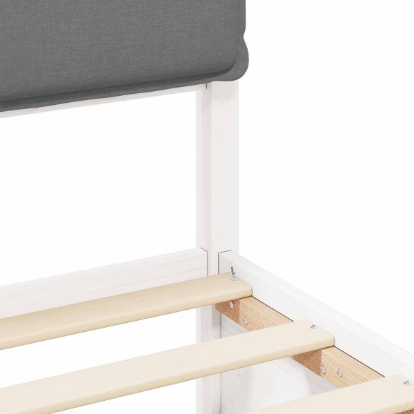 Леглова рамка с тапицирана гръбна част Светлосиво 80 x 200 cm