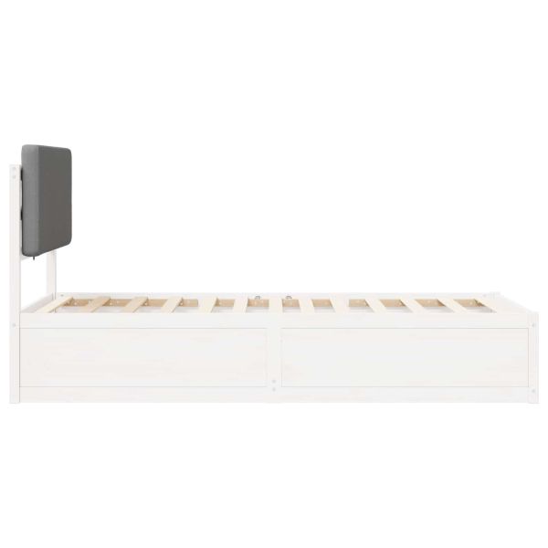 Леглова рамка с тапицирана гръбна част Светлосиво 80 x 200 cm