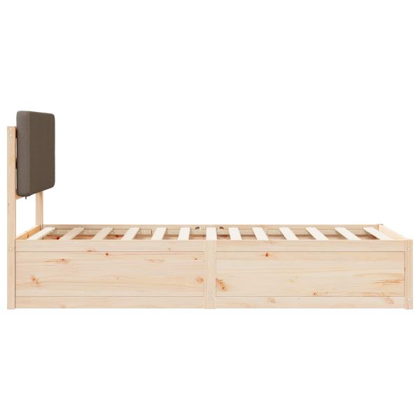 Леглова рамка с тапицирана гръбна част Таупе 75 x 190 cm