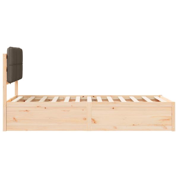 Леглова рамка с тапицирана гръбна част Таупе 90 x 200 cm