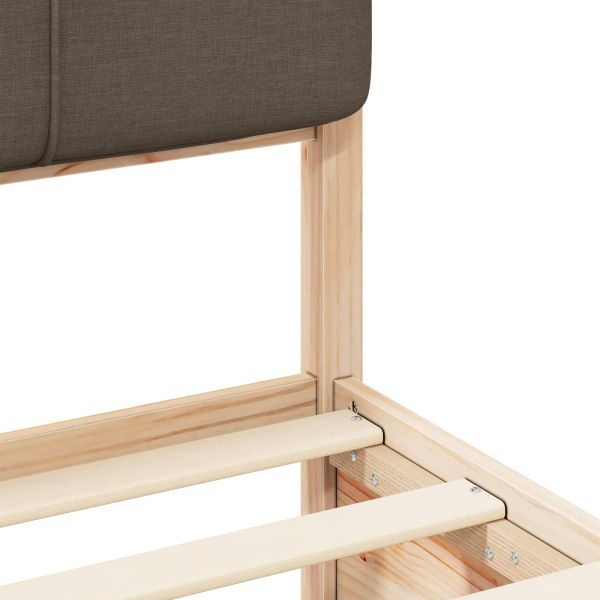 Леглова рамка с тапицирана гръбна част Таупе 90 x 200 cm