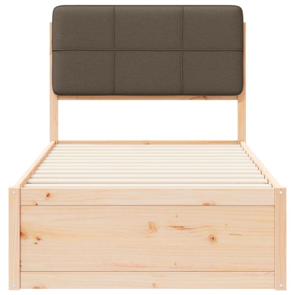 Леглова рамка с тапицирана гръбна част Таупе 80 x 200 cm