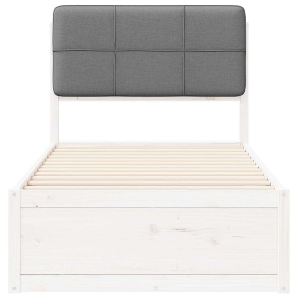 Леглова рамка с тапицирана гръбна част Светлосиво 80 x 200 cm