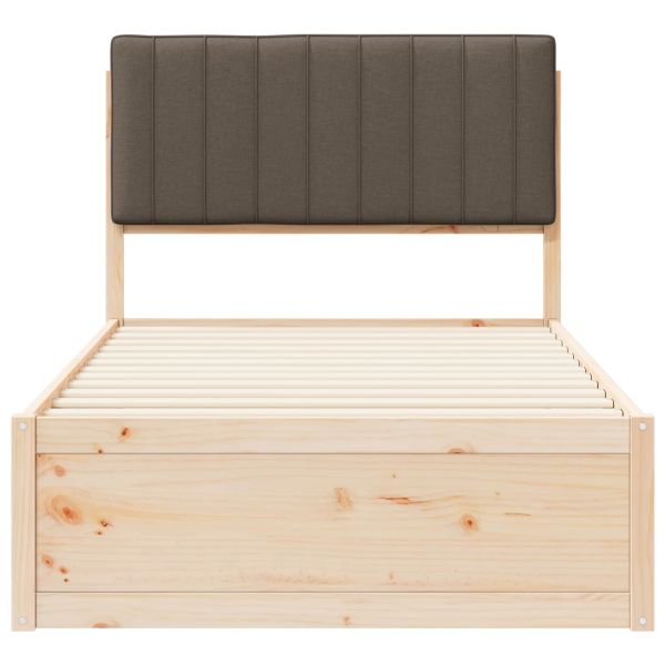 Леглова рамка с тапицирана гръбна част Таупе 100 x 200 cm