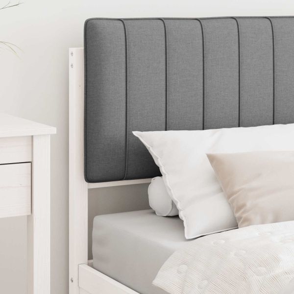 Леглова рамка с тапицирана гръбна част Светлосиво 90 x 190 cm