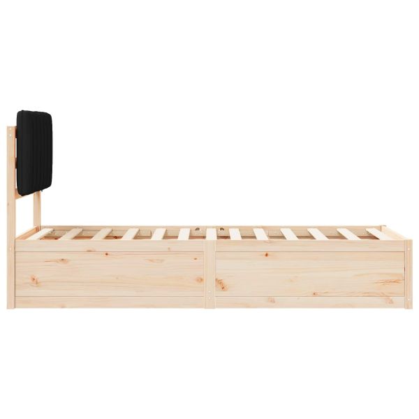 Леглова рамка с тапицирана гръбна част Черно 75 x 190 cm