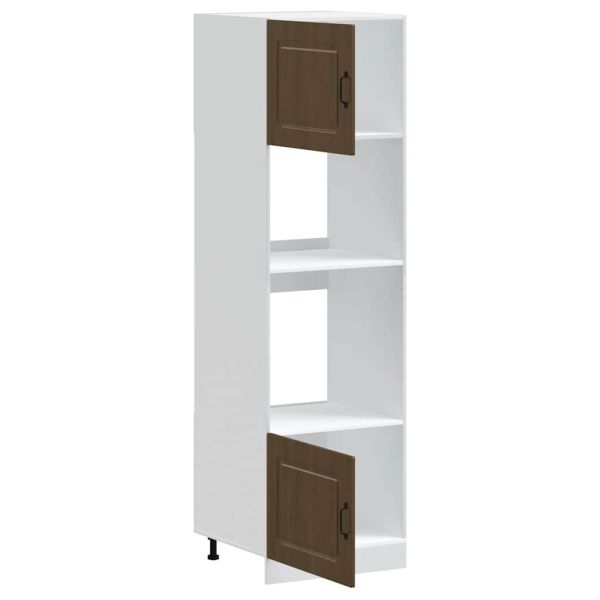 Шкафове за фурна, 2 бр. "Kalmar", кафяв дъб, инженерна дървесина