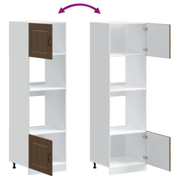 Шкафове за фурна, 2 бр. "Kalmar", кафяв дъб, инженерна дървесина