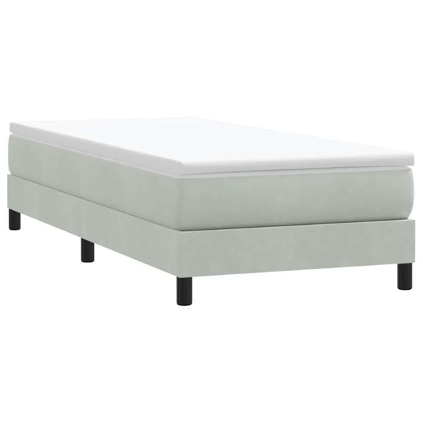 Box Spring Легло без матрак Светло сиво 80x210 cm Кадифе