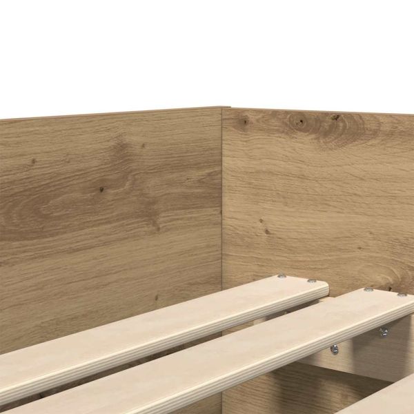 Рамка за легло с чекмедже Дъб 100 x 200 cm Солидно борово дърво