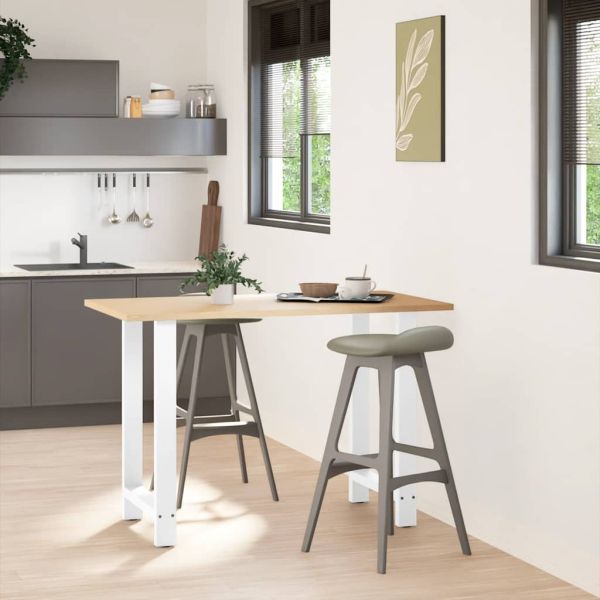 Крака за бар маса, бели, 2 бр., 60 x (90-91) см, стомана