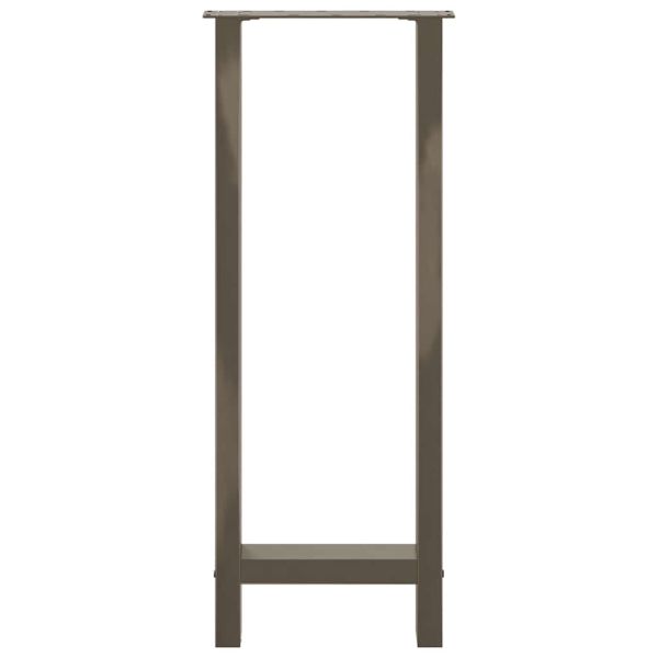 Крака за бар маса, естествена стомана, 2 бр., 40 x (100-101) см, стомана