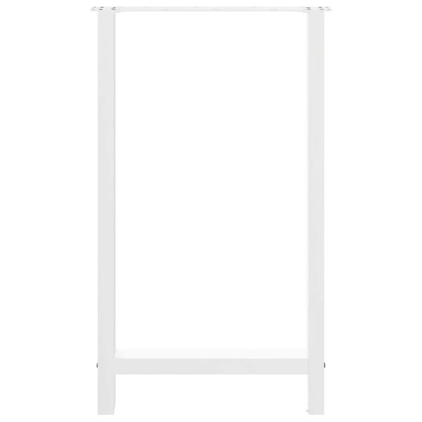 Крака за бар маса, бели, 2 бр., 60 x (100-101) см, стомана