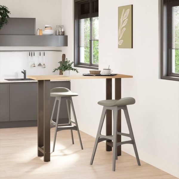 Крака за бар маса, естествена стомана, 2 бр., 50 x (110-111) см, стомана