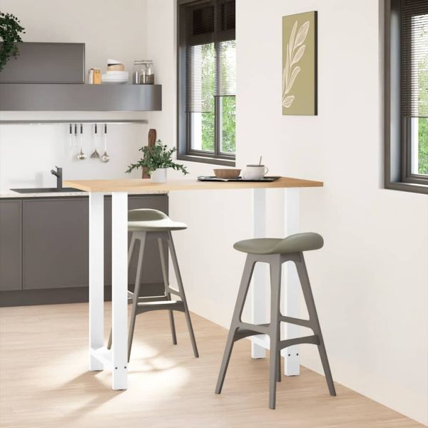 Крака за бар маса, бели, 2 бр., 60 x (110-111) см, стомана