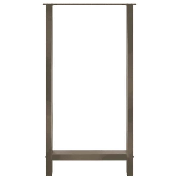 Крака за бар маса, естествена стомана, 2 бр., 60 x (110-111) см, стомана