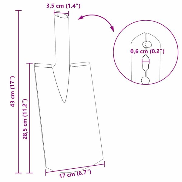 Глава на лопата 4 pcs Сребрист 43 x 17 см