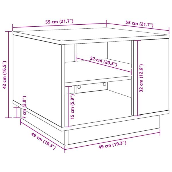 Кафе маса, дъб артизан, 55x55x42 см, инженерно дърво