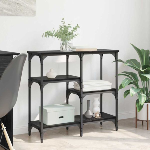 с рафт със съхранение Черен дъб 80 x 29 x 75 см Инженерно дърво