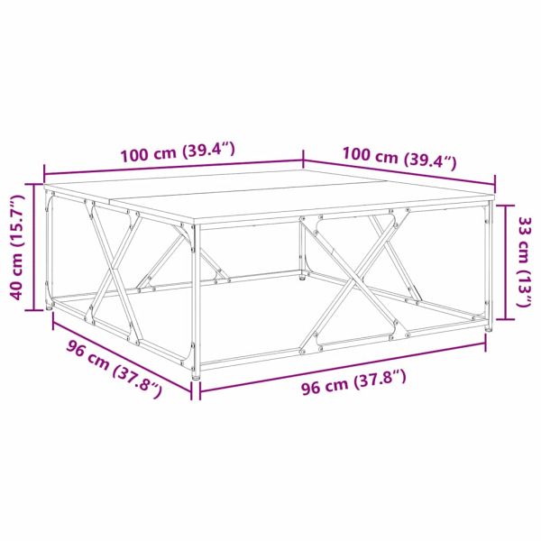 Масичка за кафе Дъб 100 x 100 x 40 cm Инженерно дърво