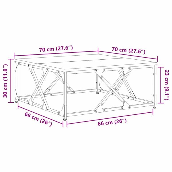 Масичка за кафе Черния дъб 70 x 70 x 30 cm Инженерно дърво