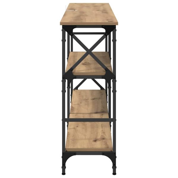 Конзолна маса с рафт Дъб 150 x 29 x 76,5 см Инженерно дърво