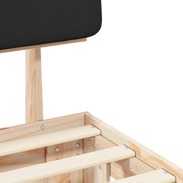 Леглова рамка с тапицирана гръбна част Черно 200 x 200 cm