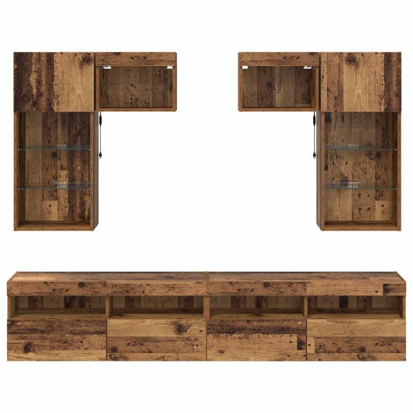 Стойки за телевизор 6 pcs Черния дъб 100 x 30 x 40 см