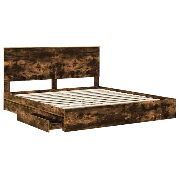 Легло с място за съхранение с таблото Димян дъб 200 x 200 cm