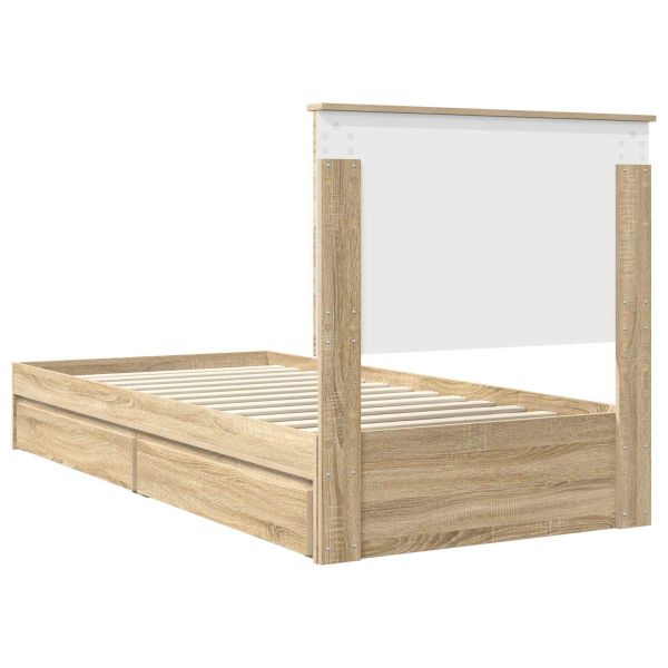 Легло с място за съхранение с таблото Сонома дъб 100 x 200 cm
