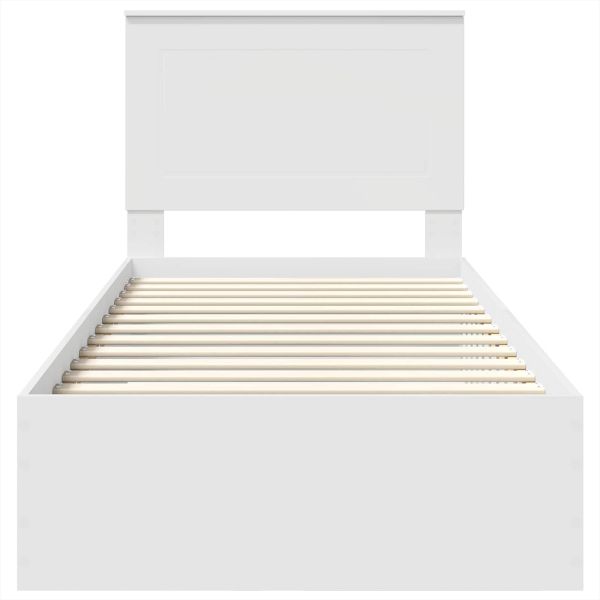 Рамка за легло Бяло и сребро 75 x 190 cm Инженерно дърво