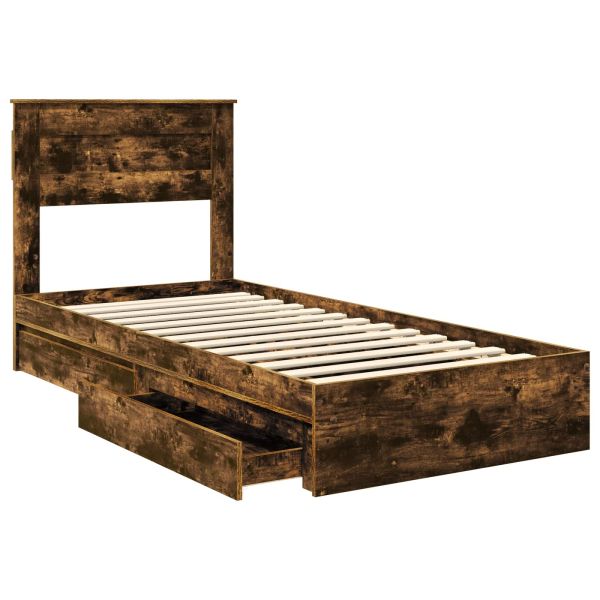 Легло с място за съхранение с таблото Димян дъб 75 x 190 cm