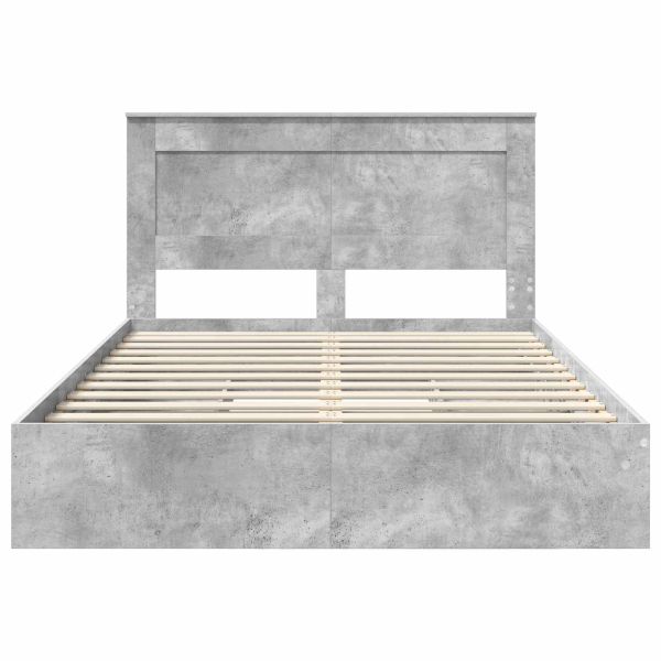 Легло с място за съхранение Циментено сиво 160 x 200 cm