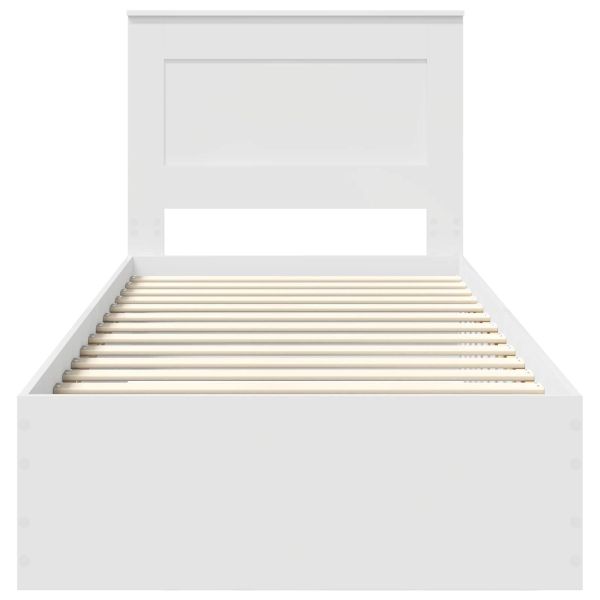 Рамка за легло Бяло и сребро 75 x 190 cm Инженерно дърво