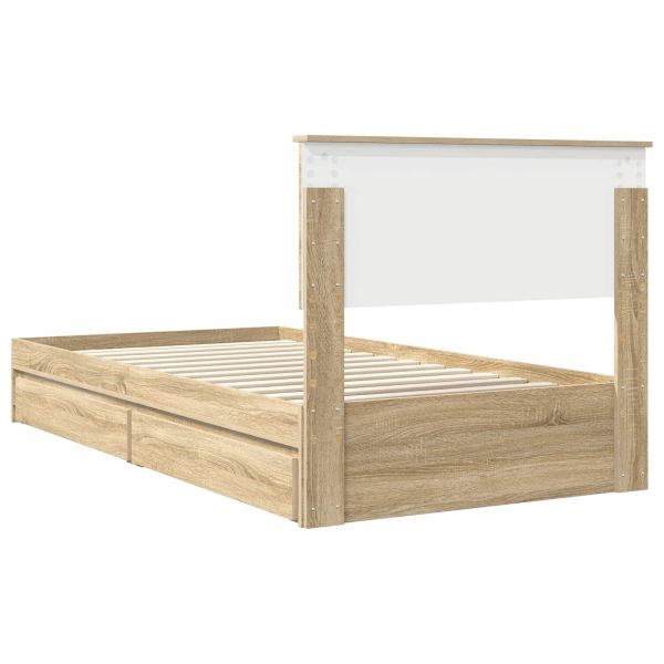 Легло с място за съхранение с таблото Сонома дъб 100 x 200 cm