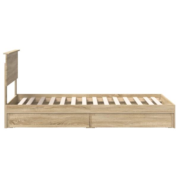 Легло с място за съхранение с таблото Сонома дъб 90 x 190 cm