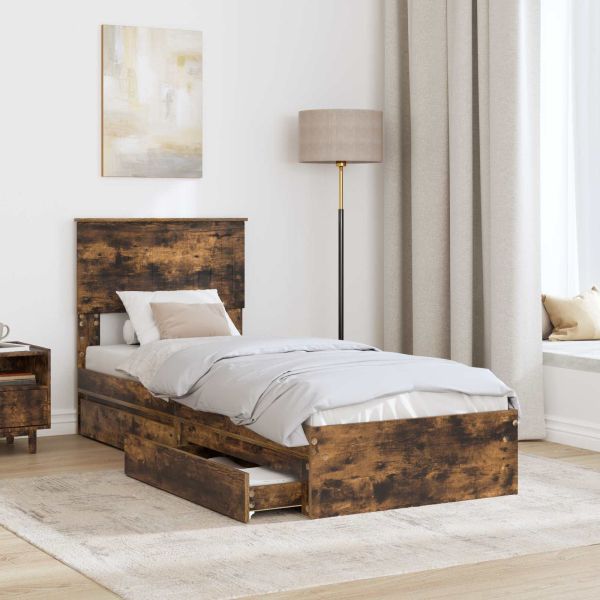 Легло с място за съхранение с таблото Димян дъб 75 x 190 cm