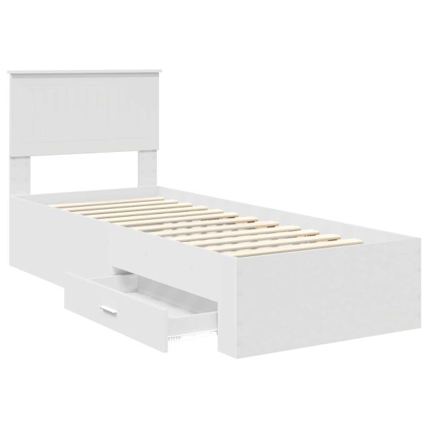 Рамка за легло Бяло и сребро 75 x 190 cm Инженерно дърво